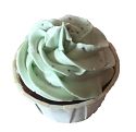 Peppermint Chocolate cupcake with a light green peppermint frosting