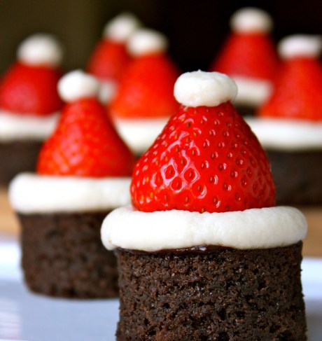 Chirstmas Brownie with strawberry topping